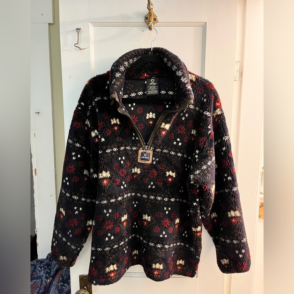 90’s Orage quarterzip purple Aztec fleece pullover